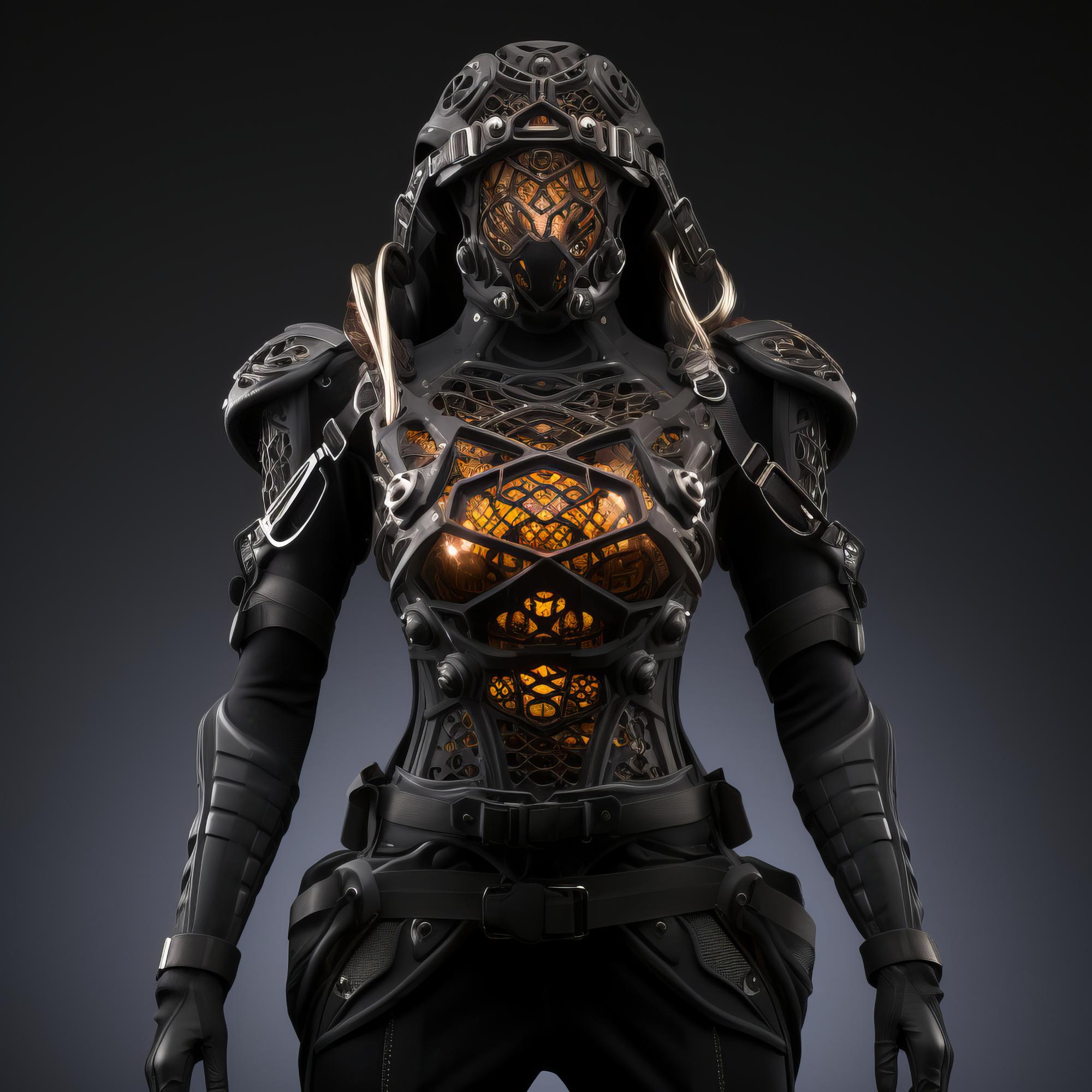 Character portrait with detailed armor and textures